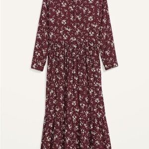 Old Navy Burgundy Floral Button-Up Dress